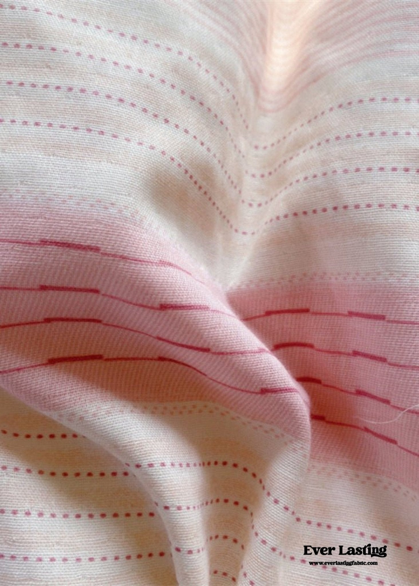 Cecilia Lace Ruffle Double Gauze Striped Bedding Set / Pink - Ever Lasting