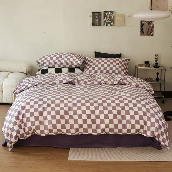 Chess Bedding Set / Purple Medium Flat