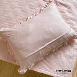 Chiffon Quilted Ruffle Pillowcases / Blue Pillow Cases