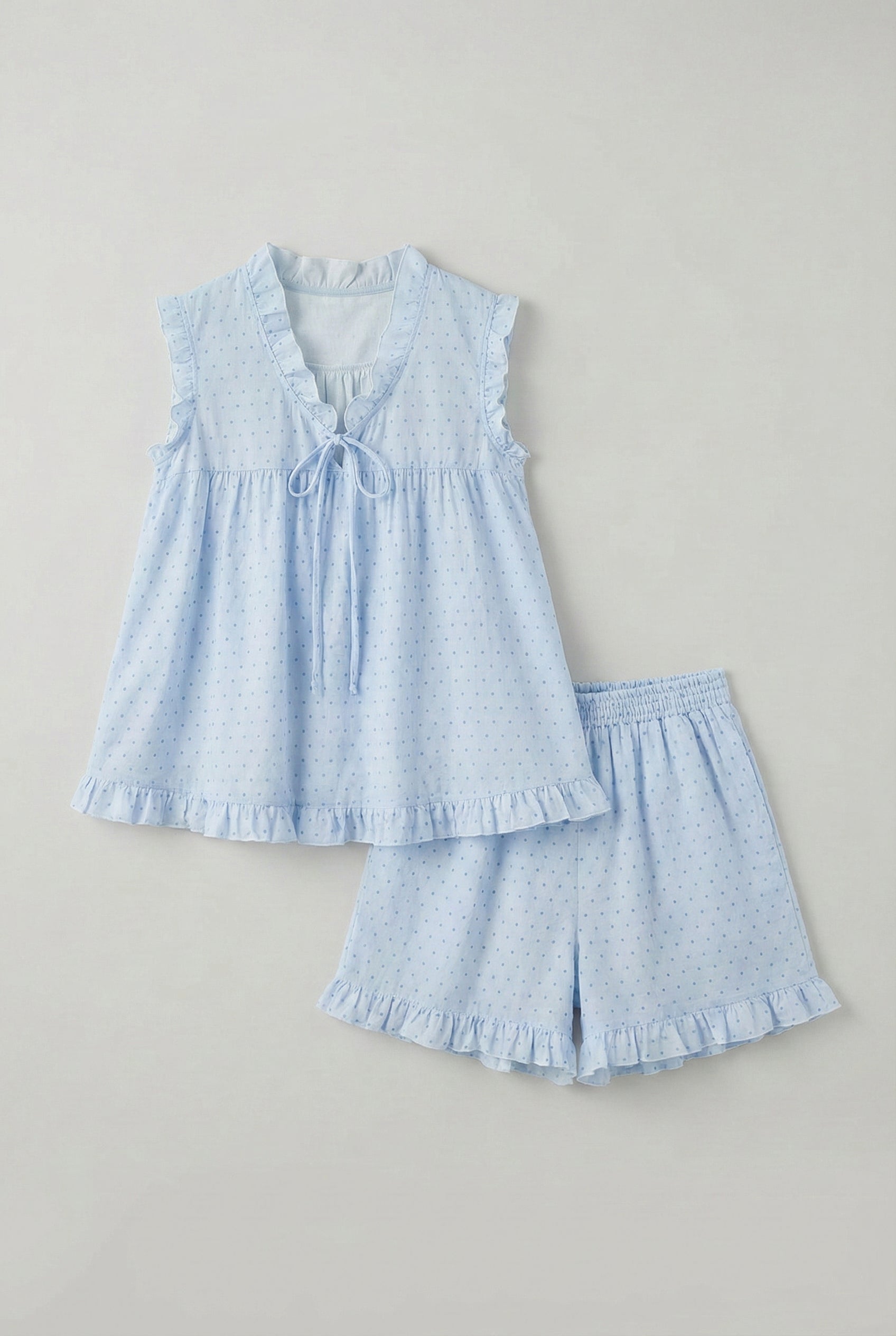  - Ever Lasting - Chloe Cotton Blend Shorts Pajama Set / Blue - Pajamas - Ever Lasting