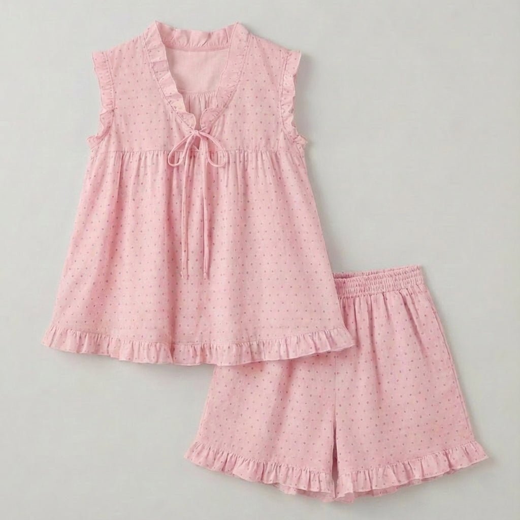  - Ever Lasting - Chloe Cotton Blend Shorts Pajama Set / Blue - Pajamas - Ever Lasting