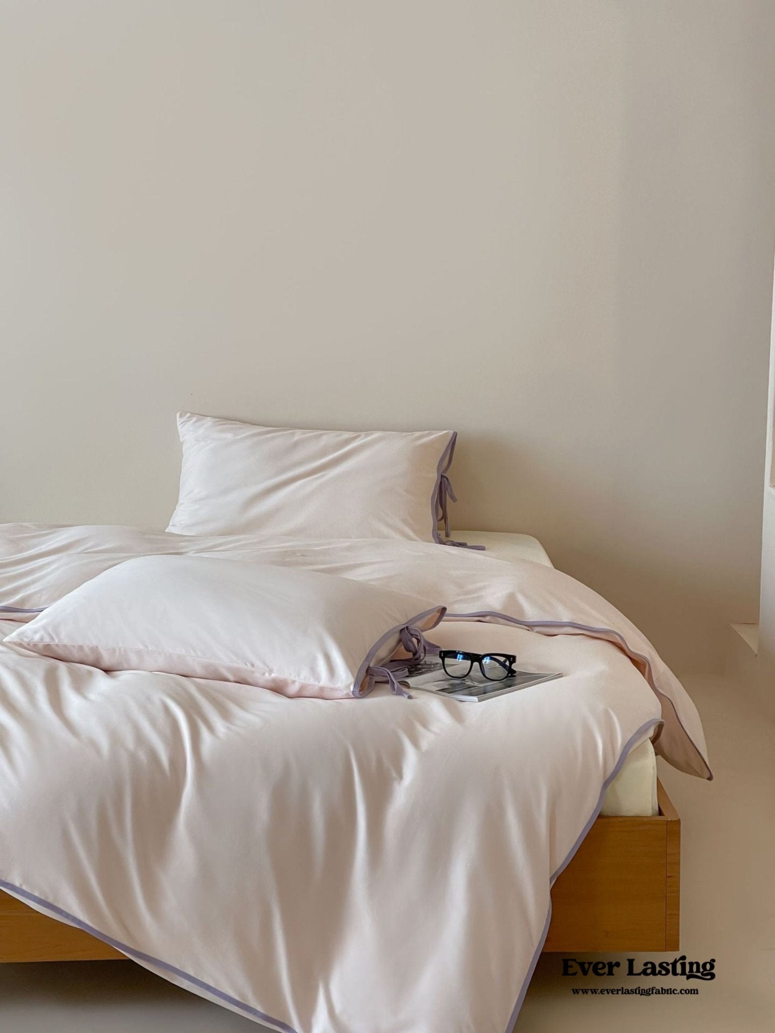 Chloe Minimalist Solid Tie Cotton Bedding Bundle - Ever Lasting