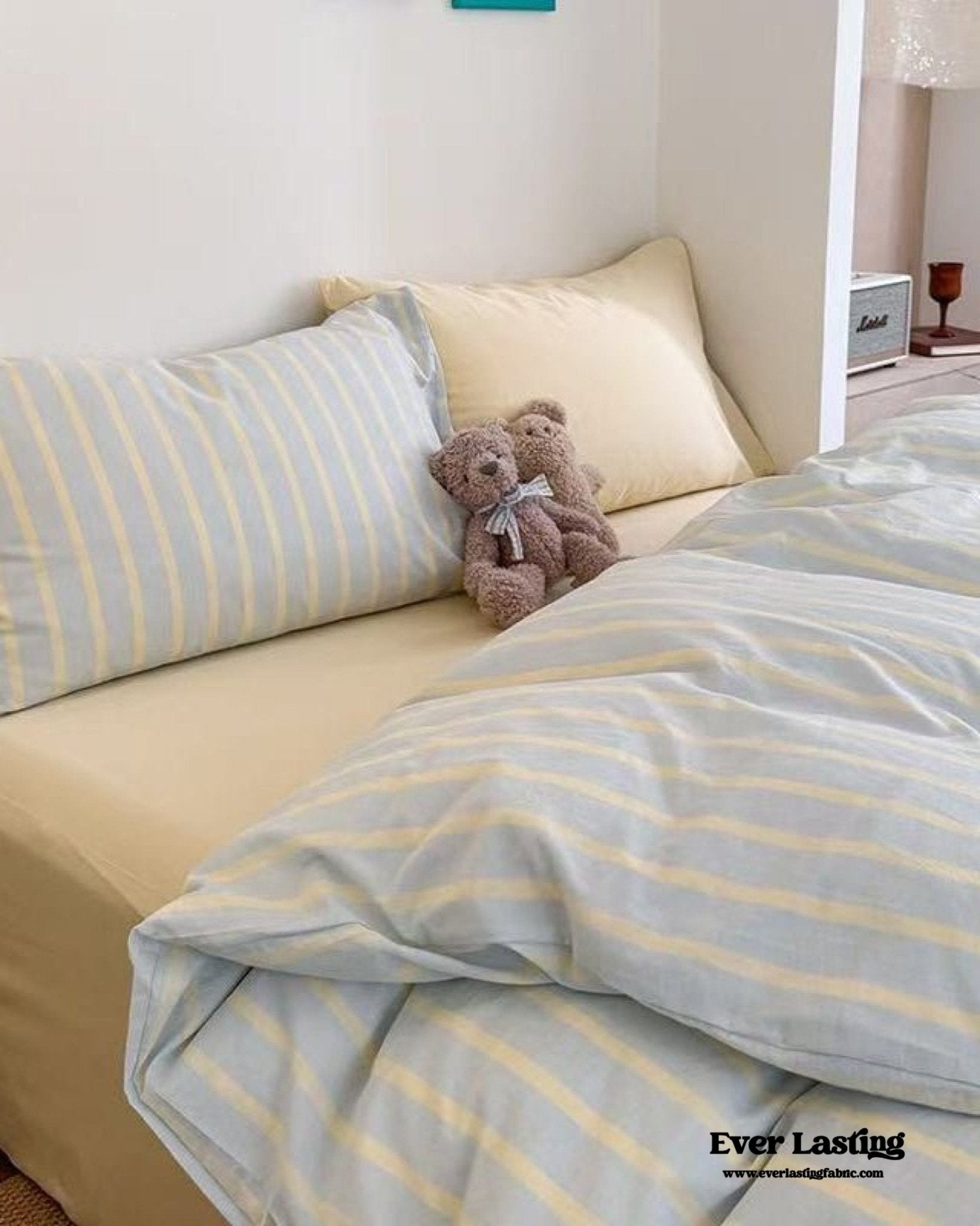 Chloe Pastel Candy Cotton Bedding Set / Purple Plaid - Ever Lasting