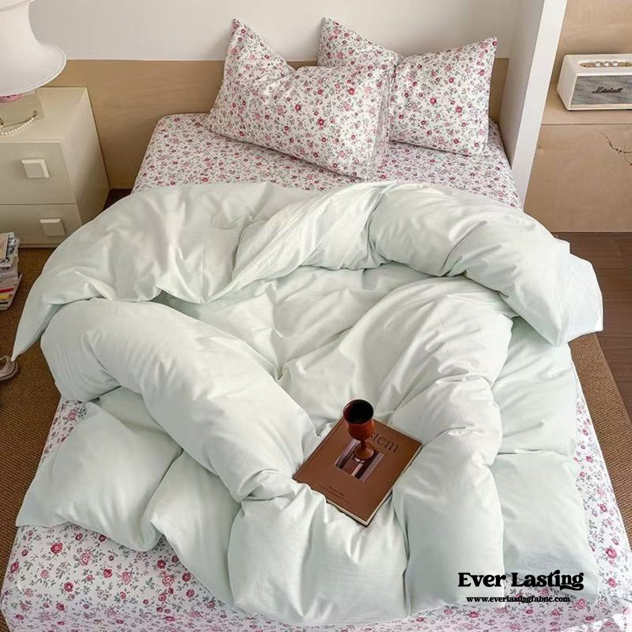 Chloe Pastel Candy Cotton Bedding Set / Purple Plaid - Ever Lasting