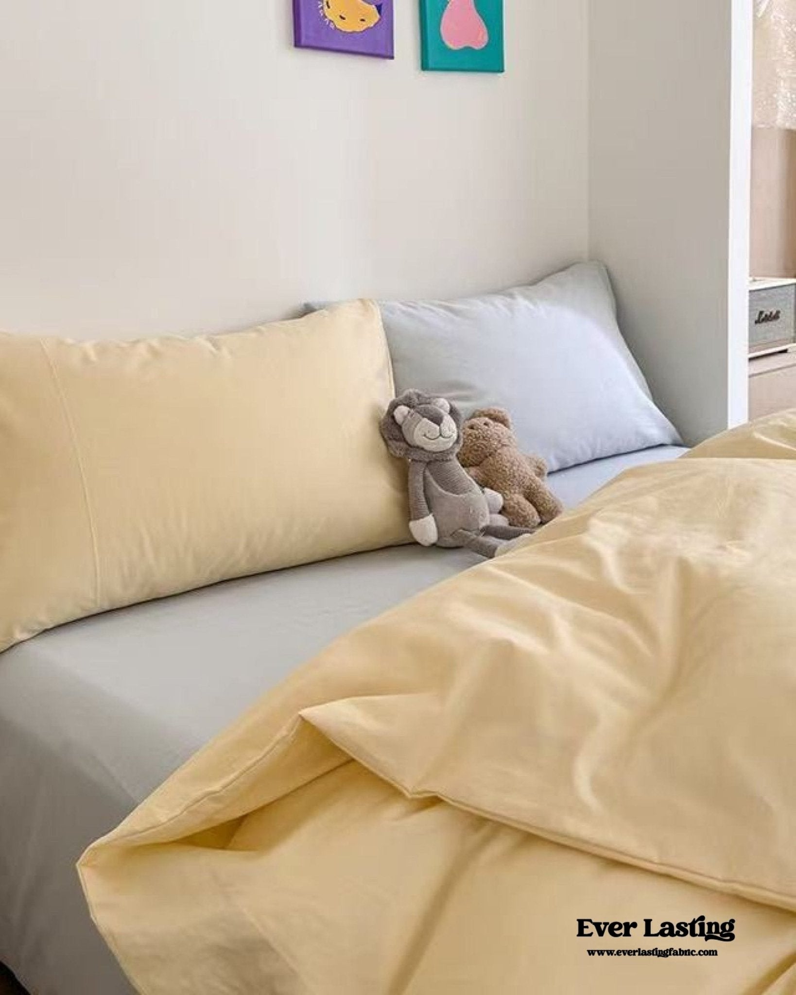 Chloe Pastel Candy Cotton Bedding Set / Purple Plaid - Ever Lasting