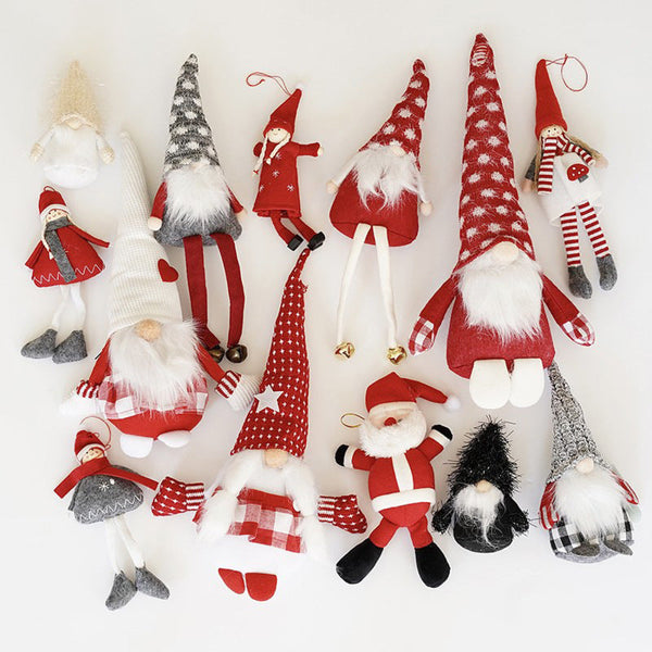 Christmas Santa Clause And Elves Handmade Decor Set Full Of 17