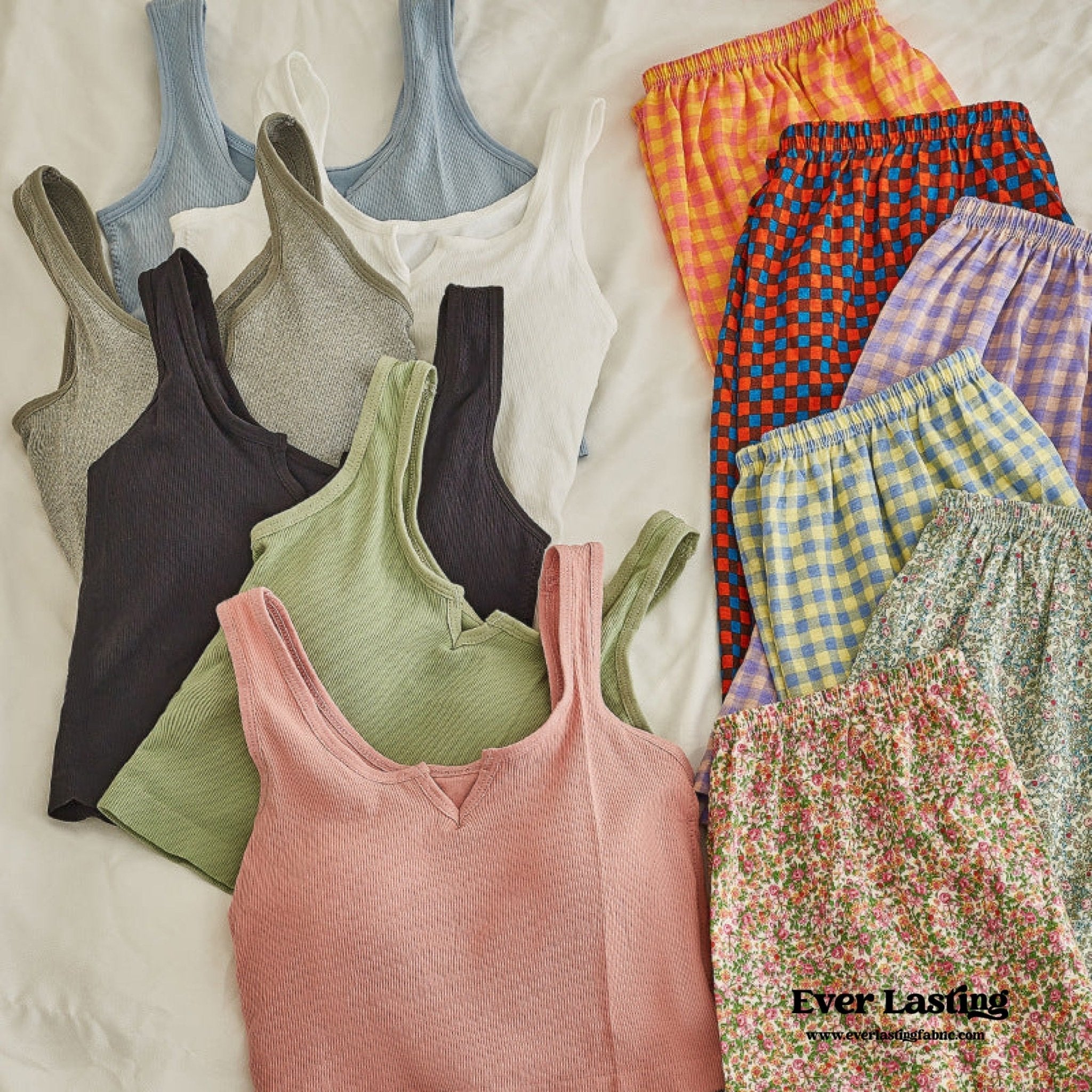 Comfy Padded Tank Shorts Set / Pink Floral - Ever Lasting