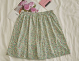 Comfy Padded Tank Shorts Set / Pink Floral Green [Shorts Only] One Size Top