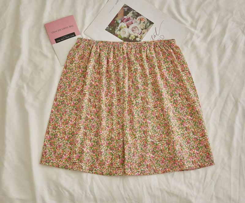 Comfy Padded Tank Shorts Set / Pink Floral [Shorts Only] One Size Top