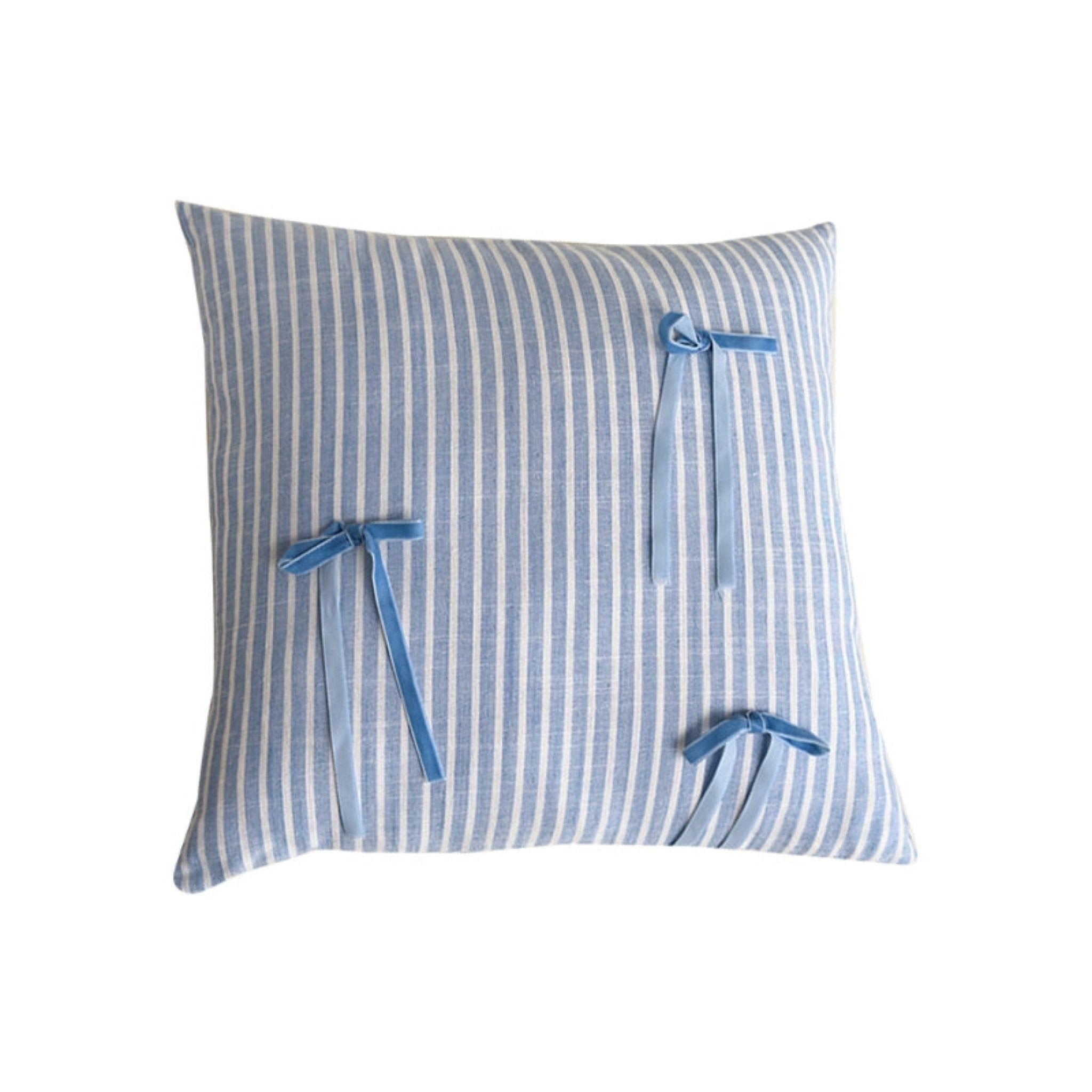 Coquette Cute Bow Shaped Square Pillow / Blue - Ever Lasting