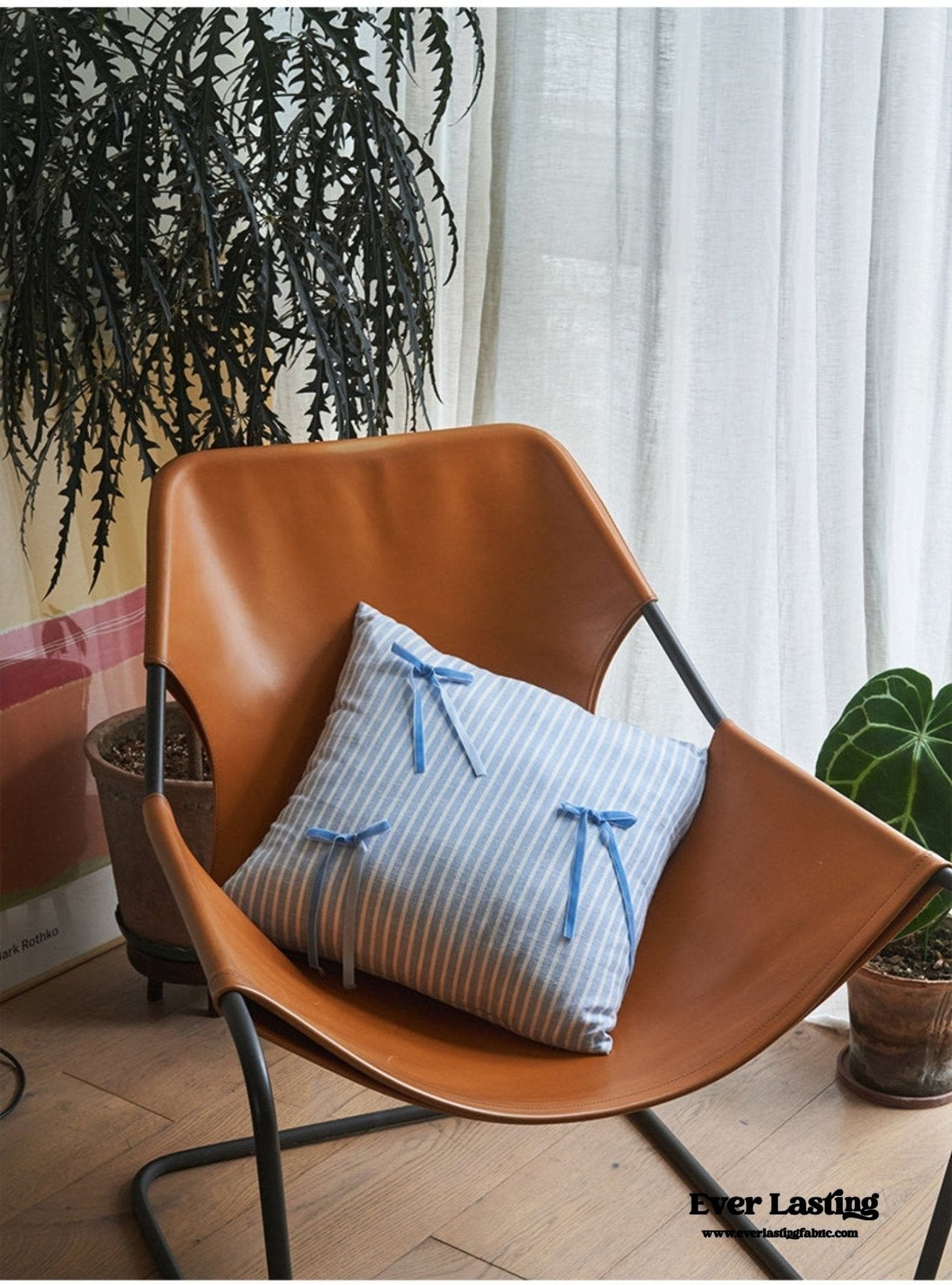 Coquette Cute Bow Shaped Square Pillow / Blue - Ever Lasting