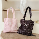 Coquette Floral Ribbon Bow Girly Tote Bag