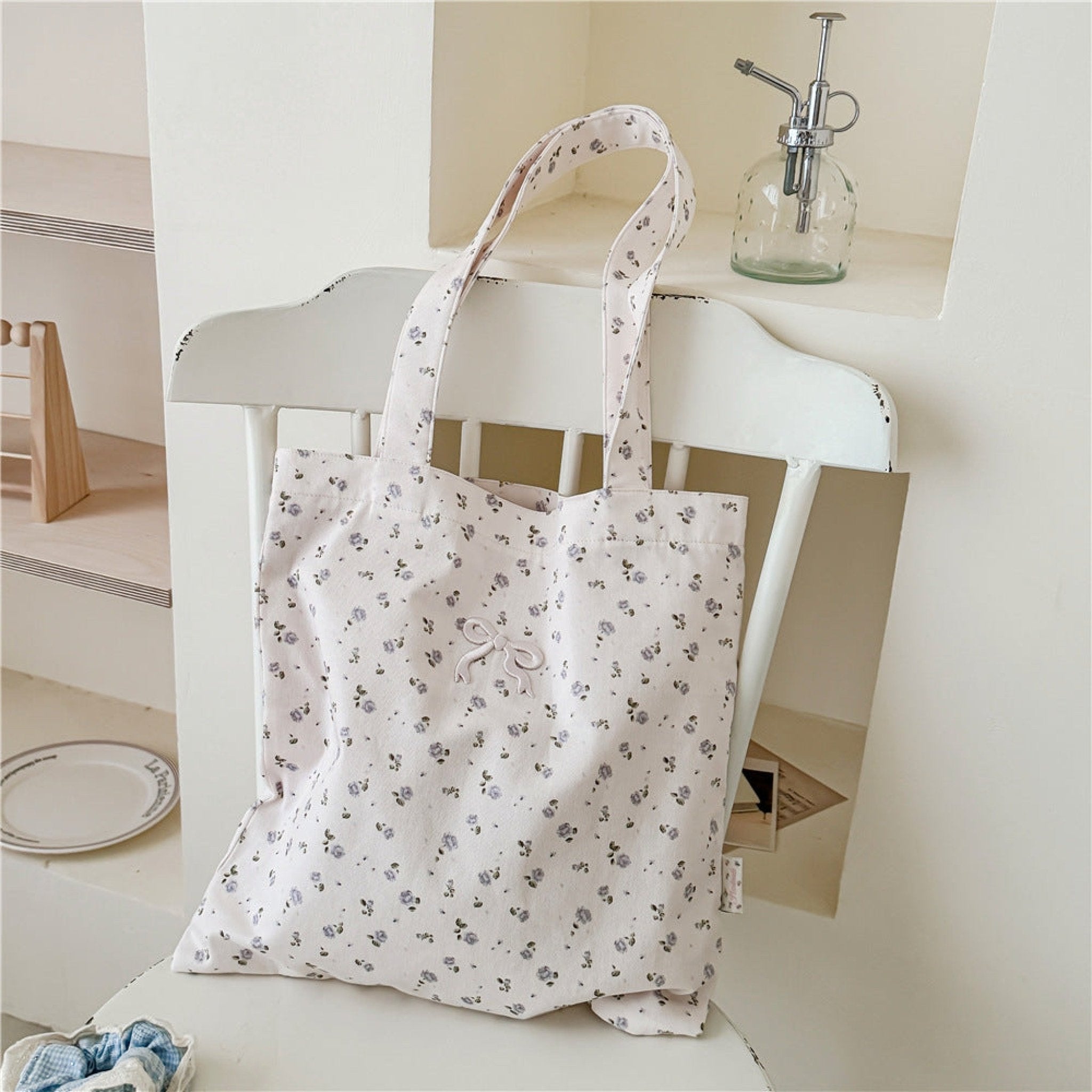 Coquette Floral Ribbon Bow Girly Tote Bag - Ever Lasting
