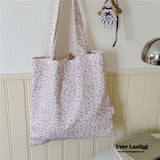 Coquette Floral Ribbon Bow Girly Tote Bag