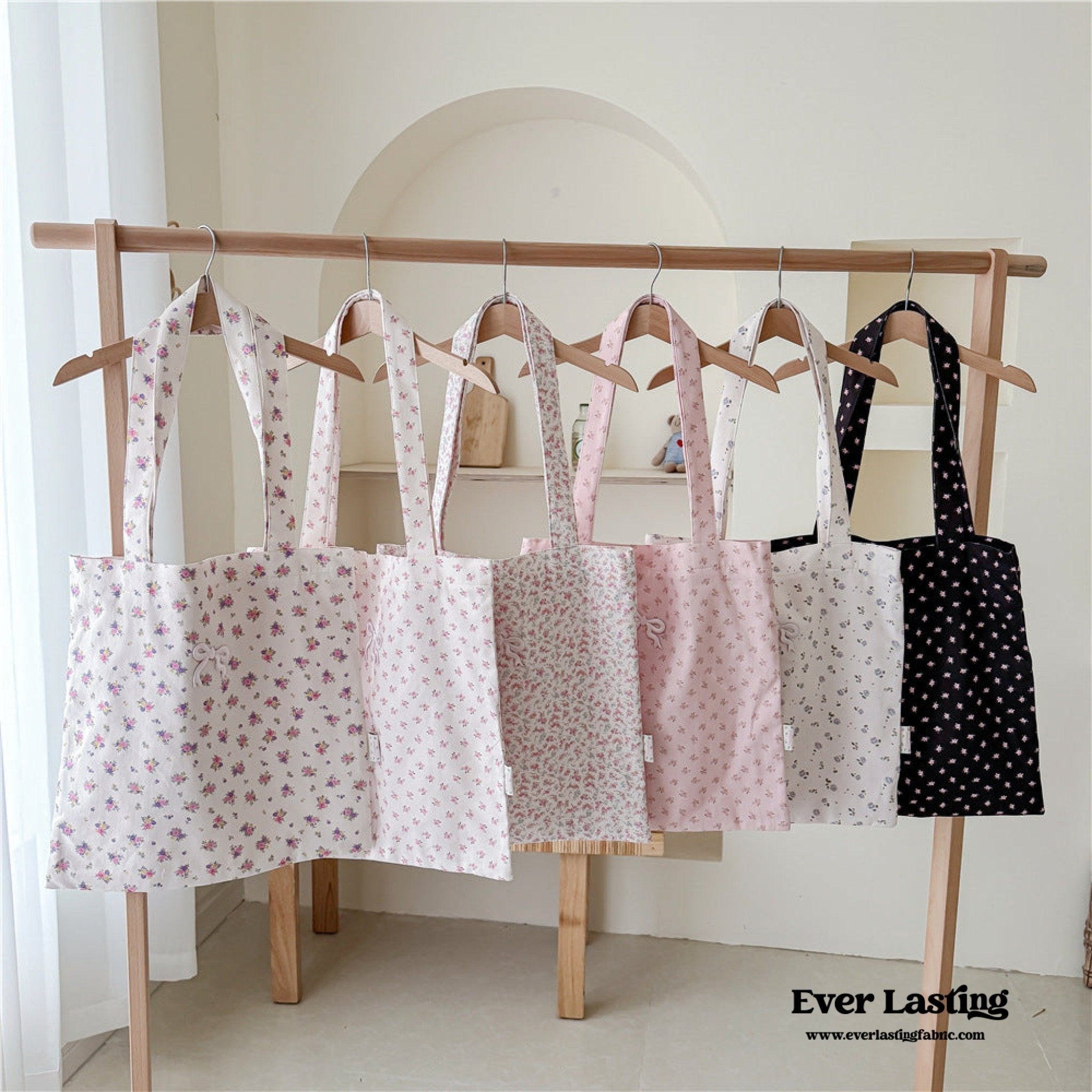 Coquette Floral Ribbon Bow Girly Tote Bag - Ever Lasting