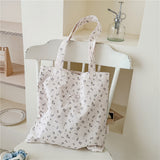 Coquette Floral Ribbon Bow Girly Tote Bag