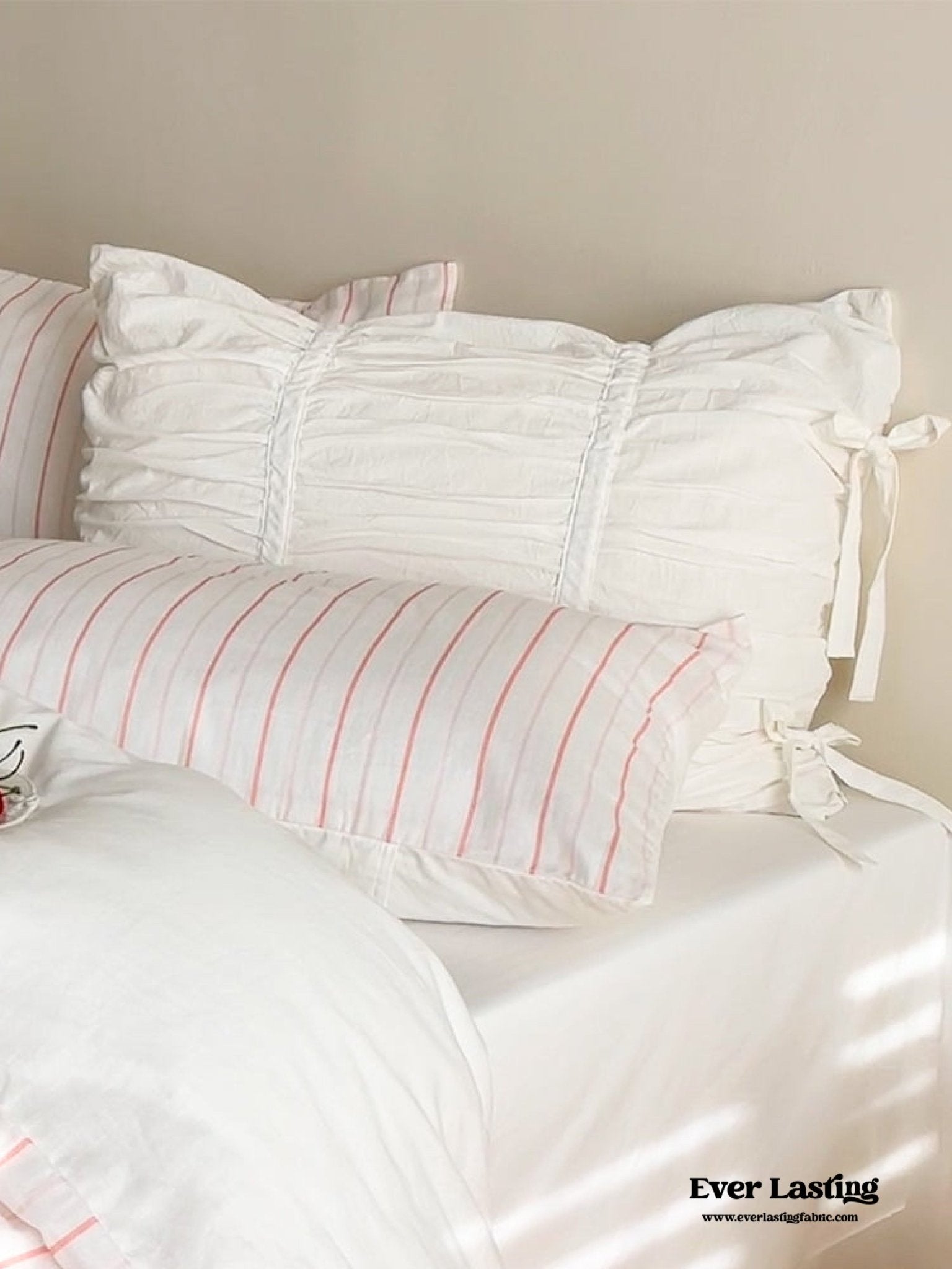 Coquette Ribbon Ties Pillowcases / Pink - Ever Lasting