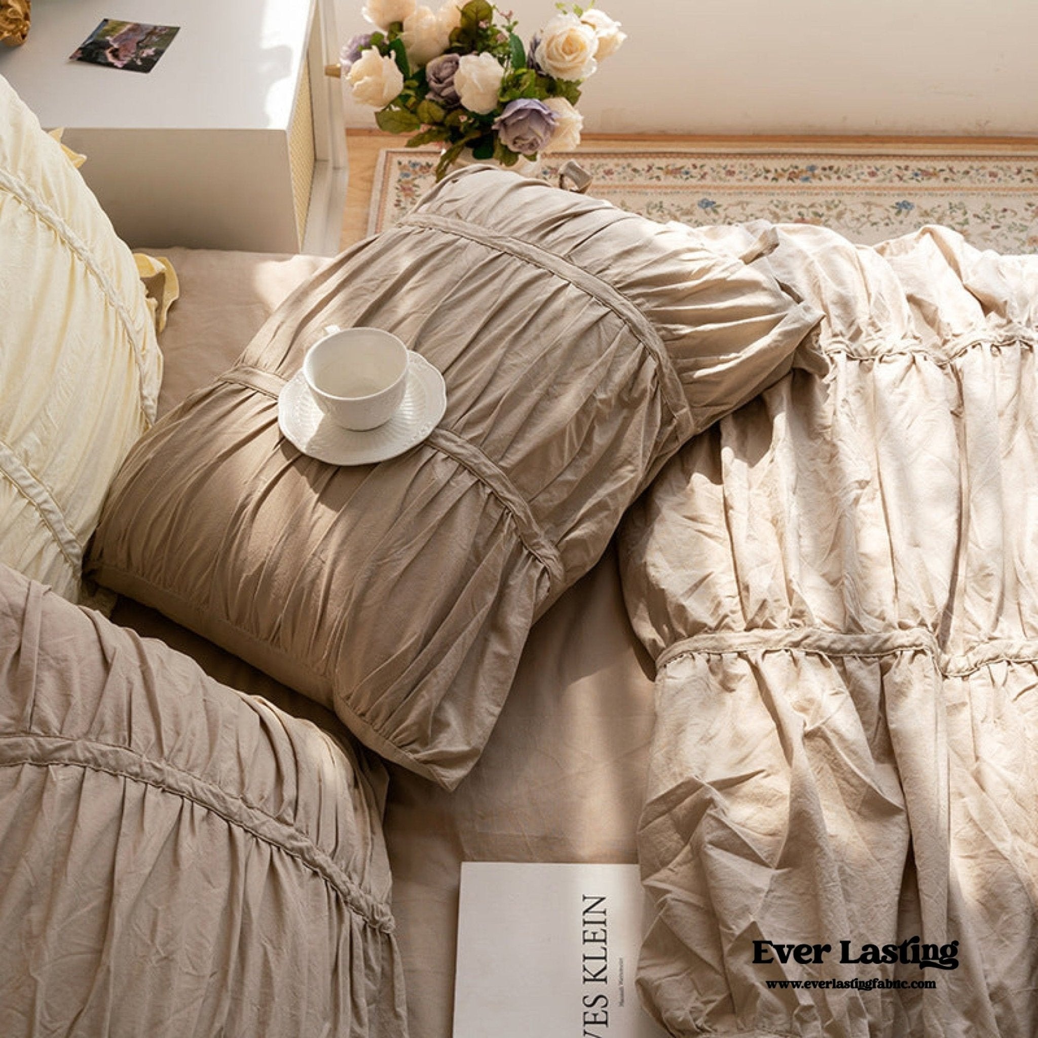 Coquette Ribbon Ties Pillowcases / White - Ever Lasting