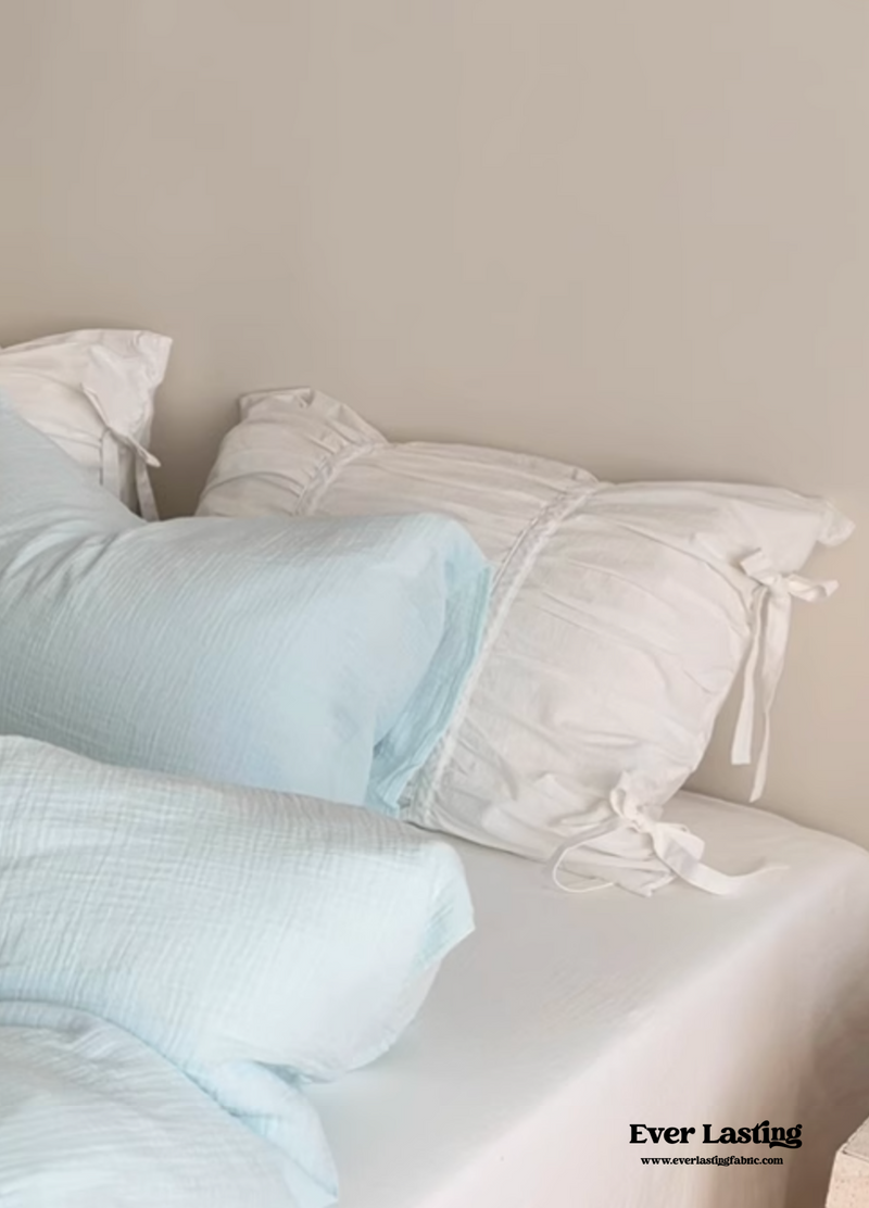 White Coquette Tied Pillowcases