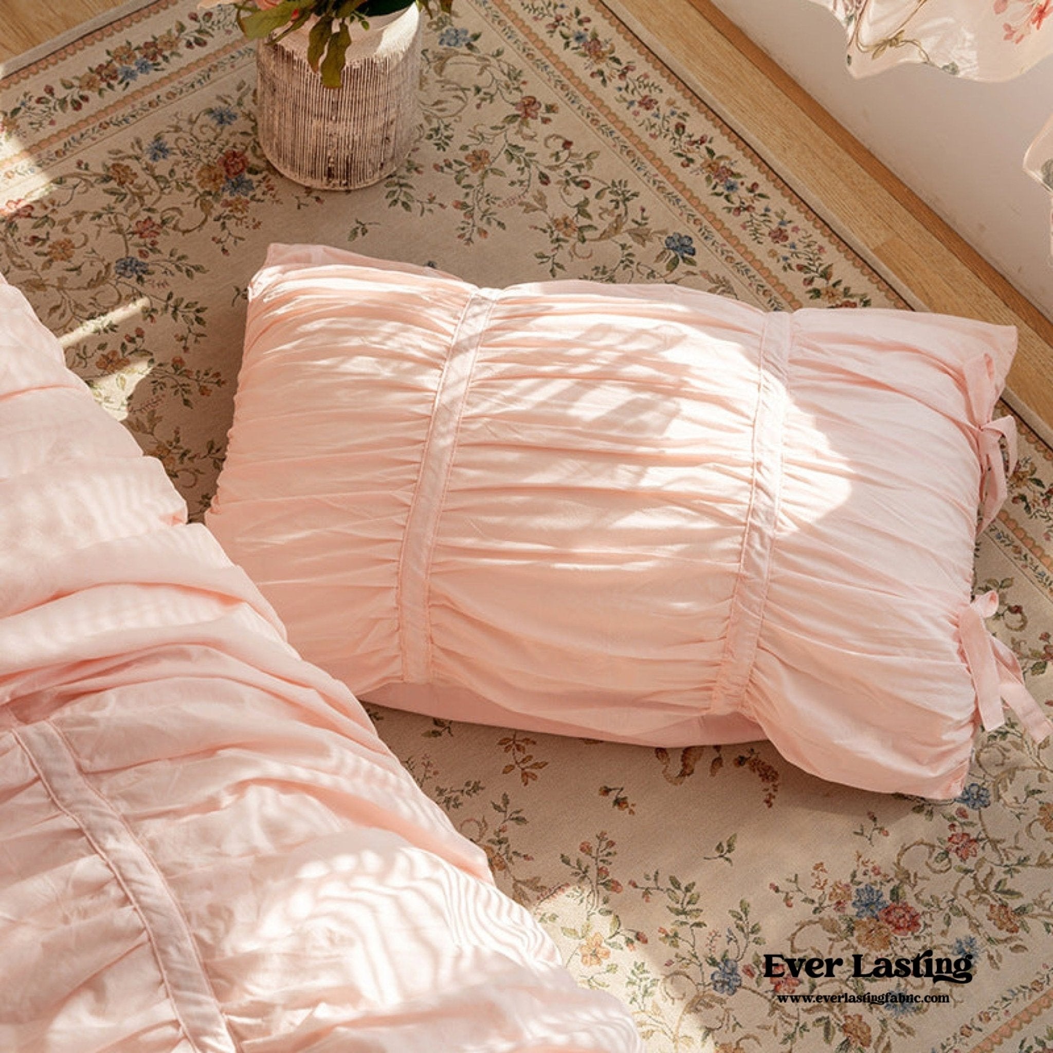 Coquette Ribbon Ties Pillowcases / White - Ever Lasting