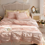 Coquette Ruffle Bedding Set With Ties / Brown