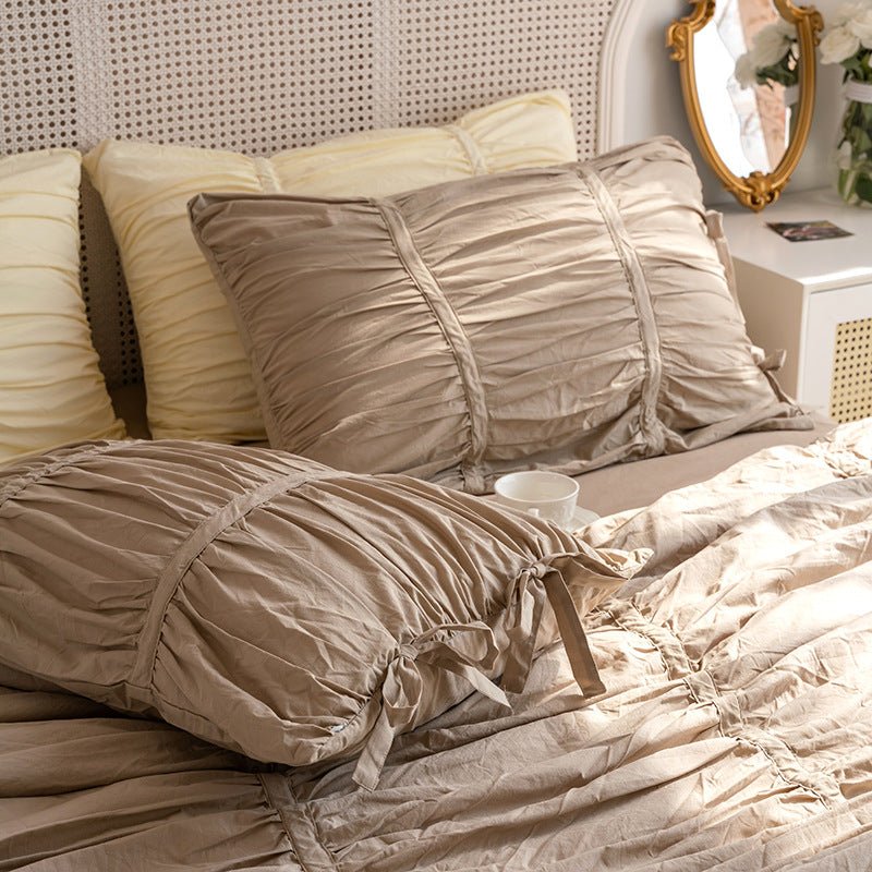  - Ever Lasting - Coquette Ruffle Bedding Set with Ties / Pink - Bedding Set - Ever Lasting