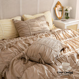 Coquette Ruffle Bedding Set With Ties / White