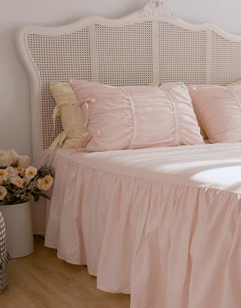  - Ever Lasting - Coquette Ruffle Bedding Set with Ties / White - Bedding Set - Ever Lasting