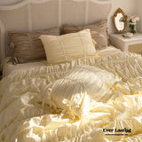 Coquette Ruffle Bedding Set With Ties / White