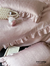 Coquette Tencel Silky Ruffle Bedding Set / White