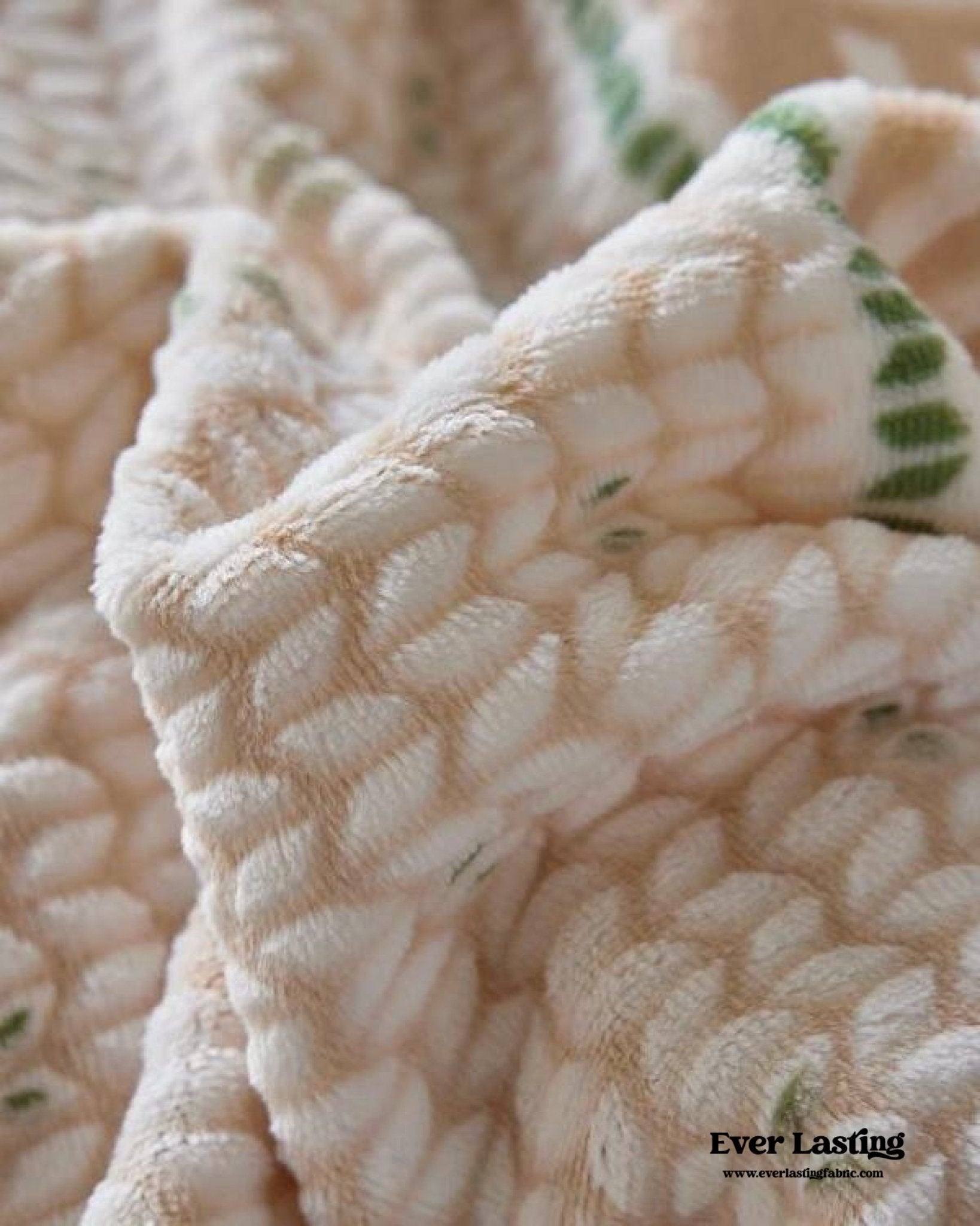 Cottage Braided Button Velvet Bedding Set / Cream - Ever Lasting