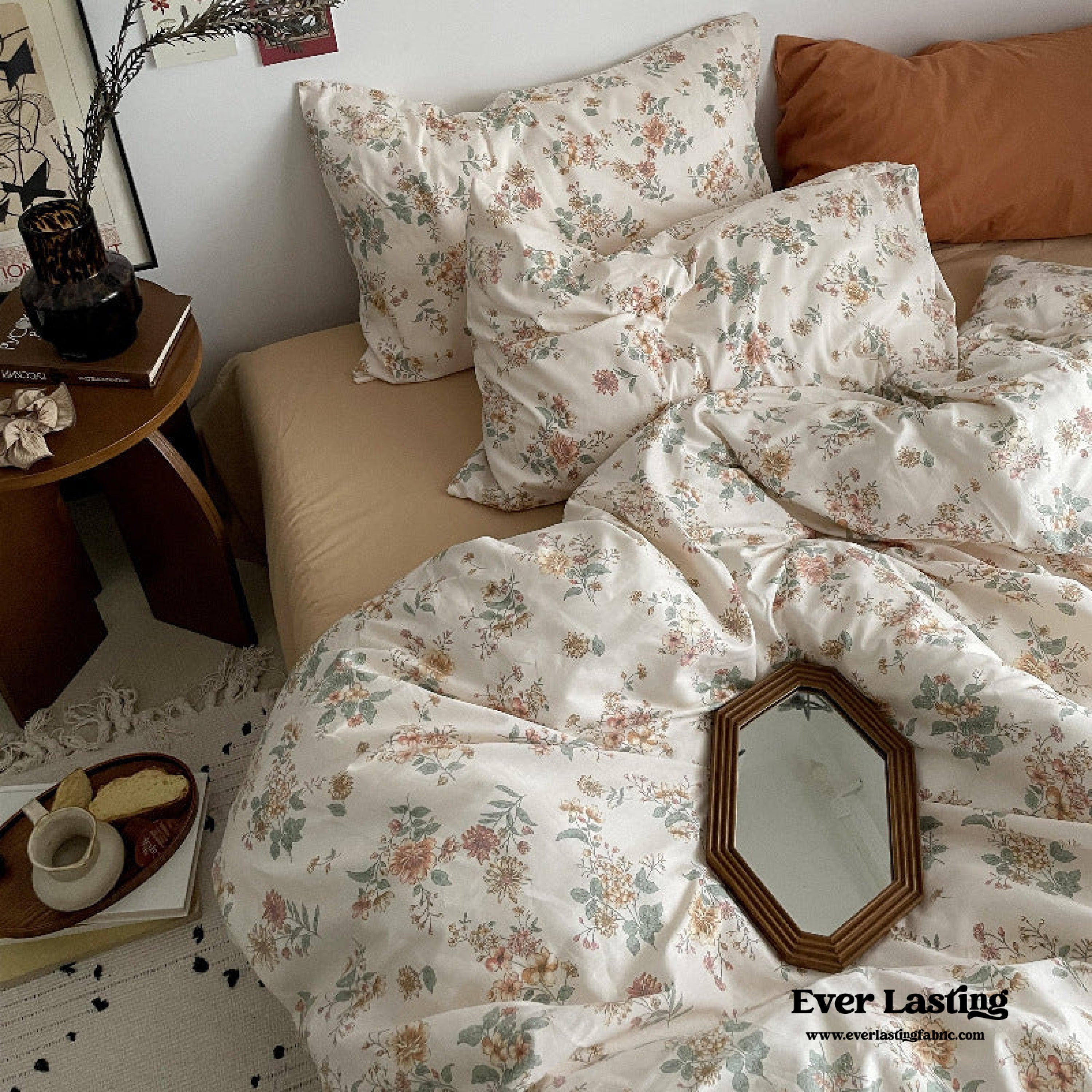 Cottage Floral Bedding Set / Orange Beige | Best Stylish Bedding | Ever ...