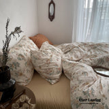 Cottage Floral Bedding Set / Orange Beige