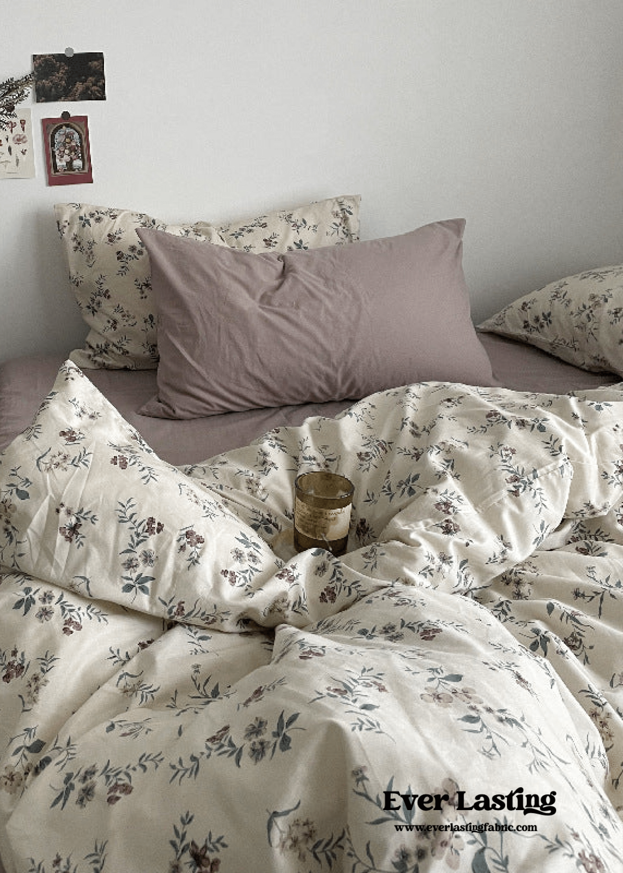  - Ever Lasting - Cottage Floral Bedding Set / Orange Beige - Bedding Set - Ever Lasting