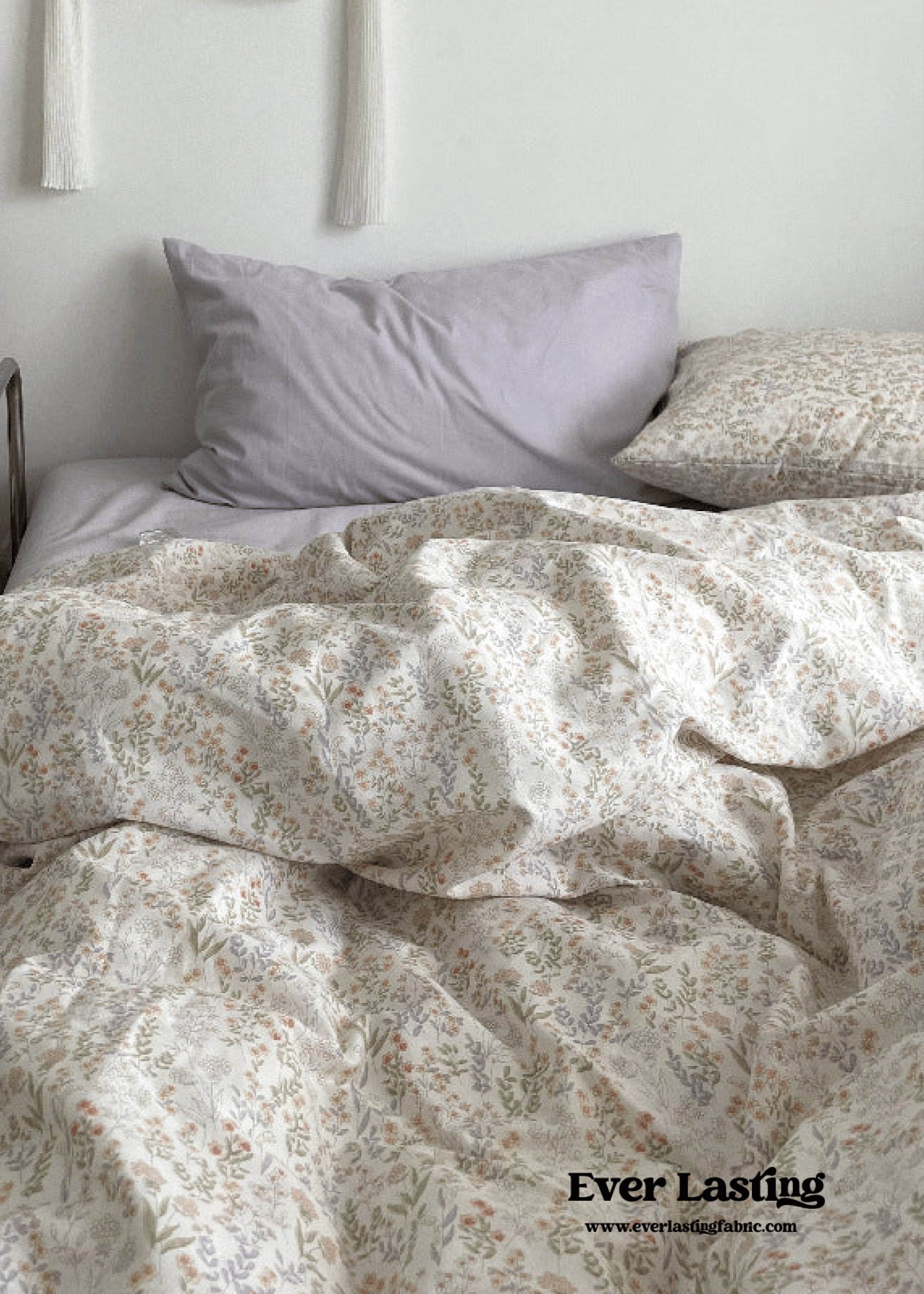  - Ever Lasting - Cottage Floral Bedding Set / Orange Beige - Bedding Set - Ever Lasting