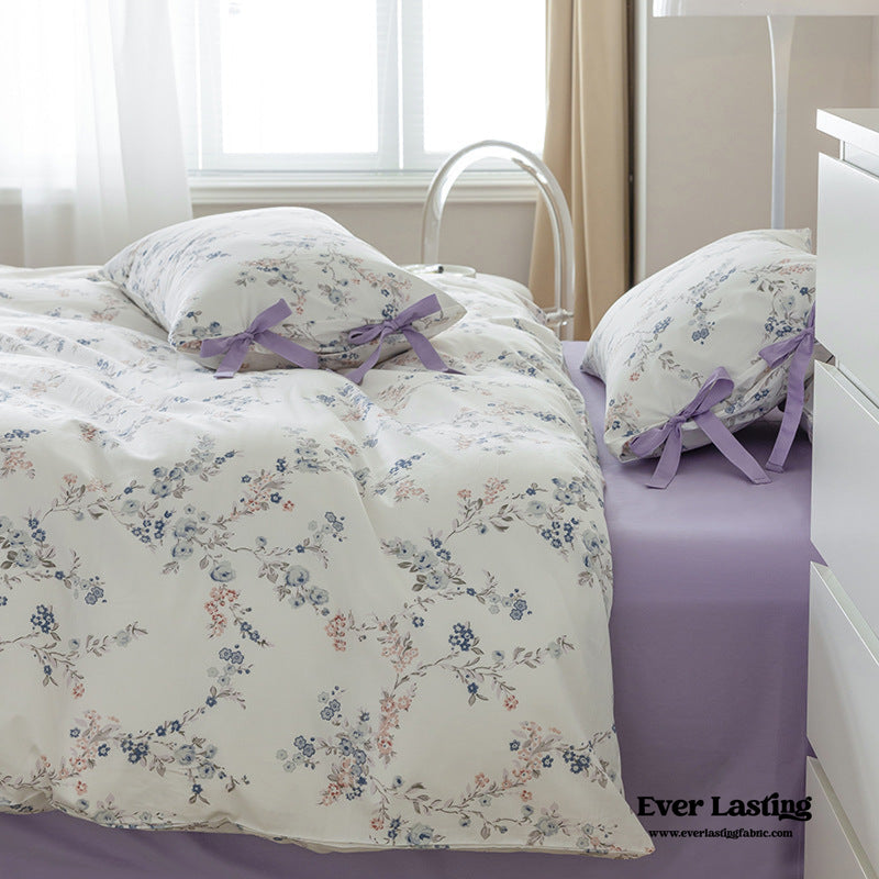 Cottage Ribbon Bow Tie Floral Bedding Bundle