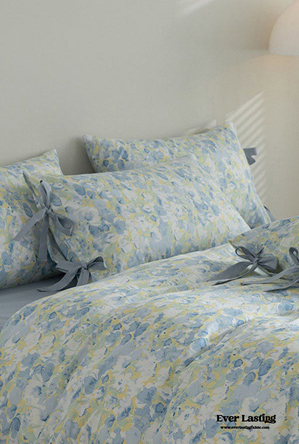 Cottage Ribbon Bow Tie Floral Bedding Set