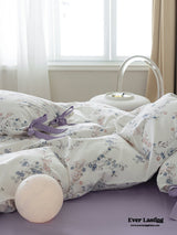 Cottage Ribbon Bow Tie Floral Bedding Set