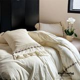 Cottagecore French Embroidered Floral Ruffle Bedding Bundle