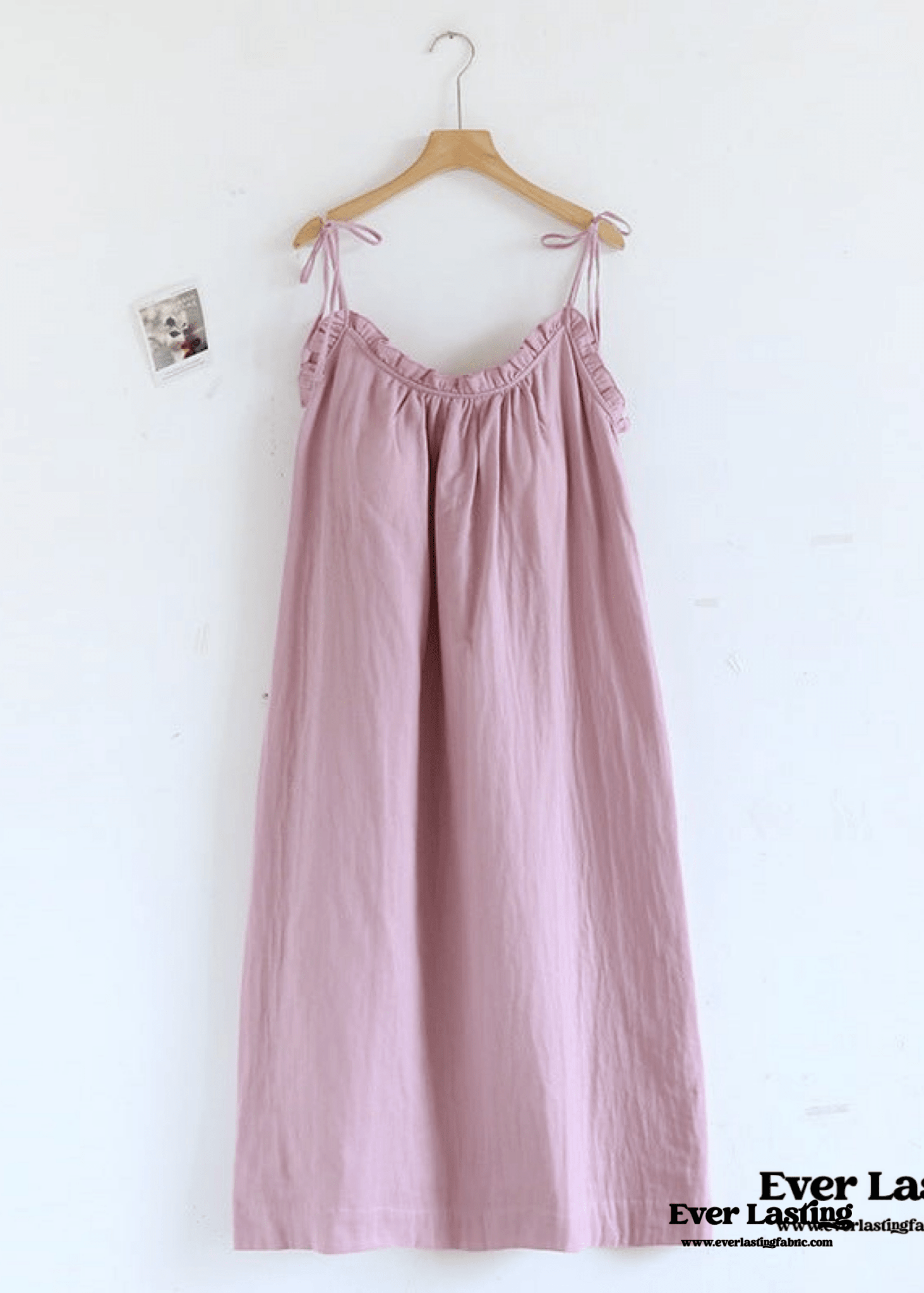 Cotton Gauze Lounge Dress with Built - In Bra – Adjustable Strap Nightgown / Blue - Ever Lasting