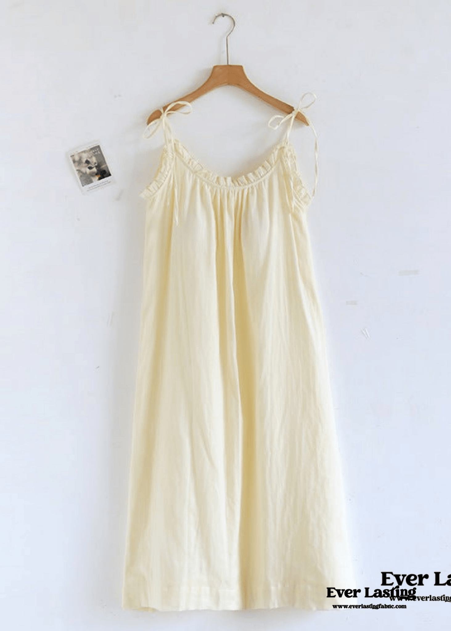 Cotton Gauze Lounge Dress with Built - In Bra – Adjustable Strap Nightgown / Blue - Ever Lasting