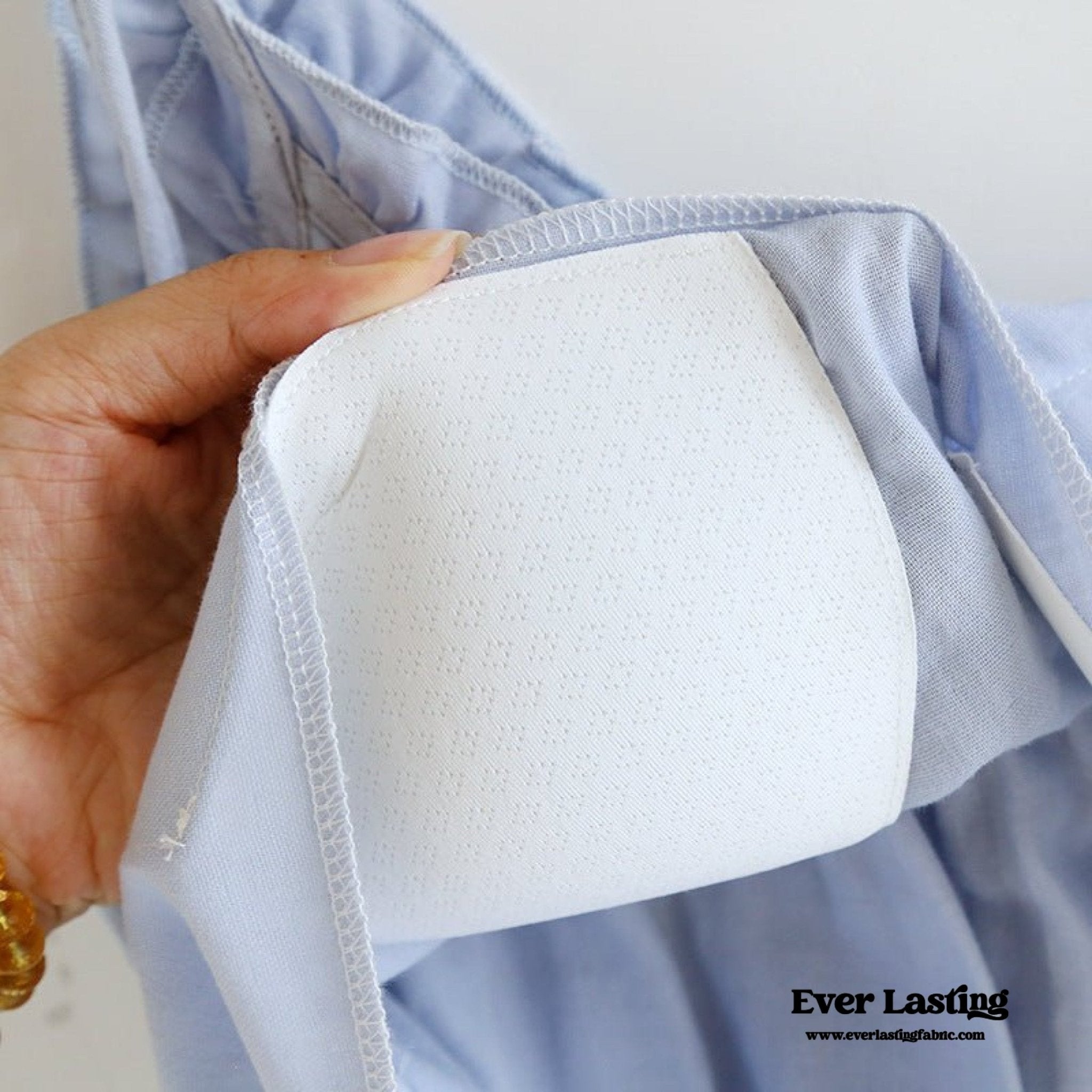 Cotton Gauze Lounge Dress with Built - In Bra – Adjustable Strap Nightgown / Blue - Ever Lasting