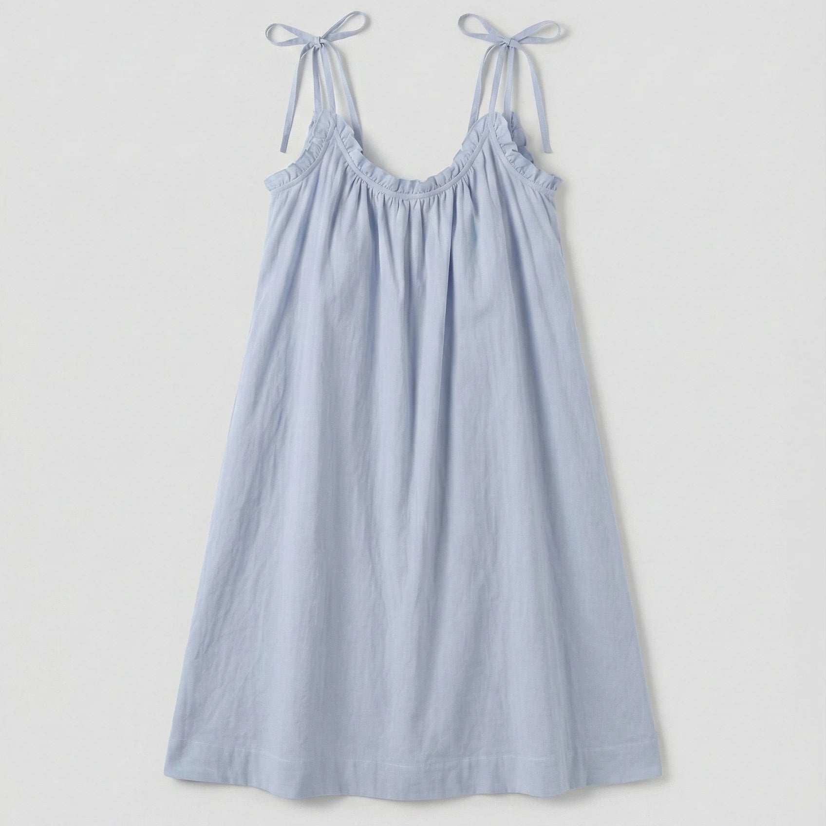  - Ever Lasting - Cotton Gauze Lounge Dress with Built - In Bra – Adjustable Strap Nightgown / Blue - Pajamas - Ever Lasting