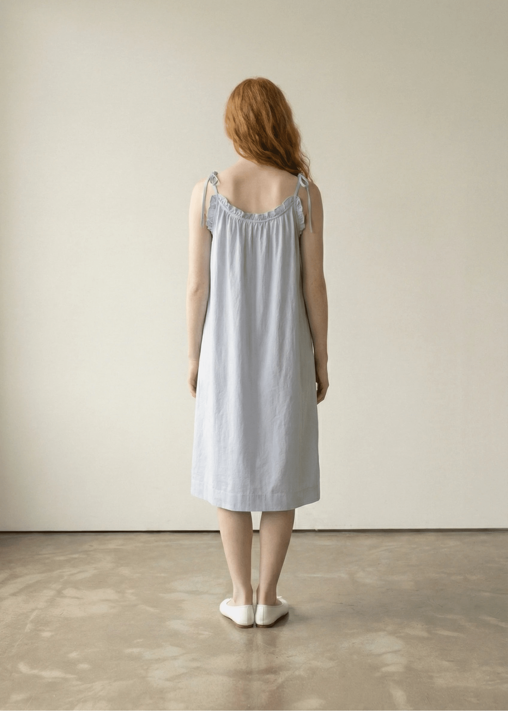  - Ever Lasting - Cotton Gauze Lounge Dress with Built - In Bra – Adjustable Strap Nightgown / Blue - Pajamas - Ever Lasting