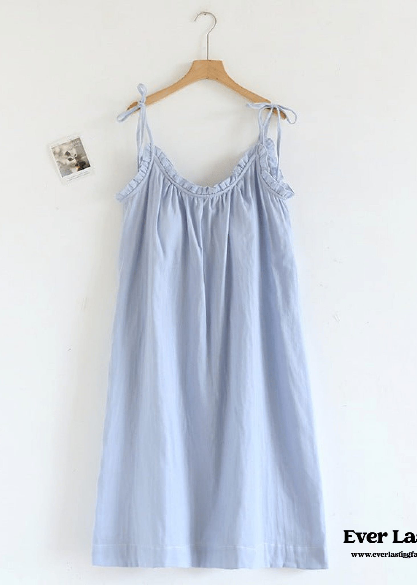 Cotton Gauze Lounge Dress with Built - In Bra – Adjustable Strap Nightgown / Yellow - Ever Lasting