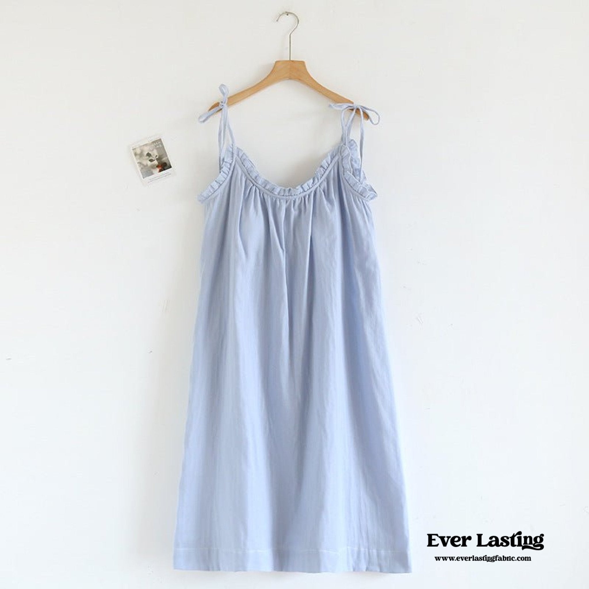 Cotton Gauze Lounge Dress with Built - In Bra – Adjustable Strap Nightgown / Yellow - Ever Lasting