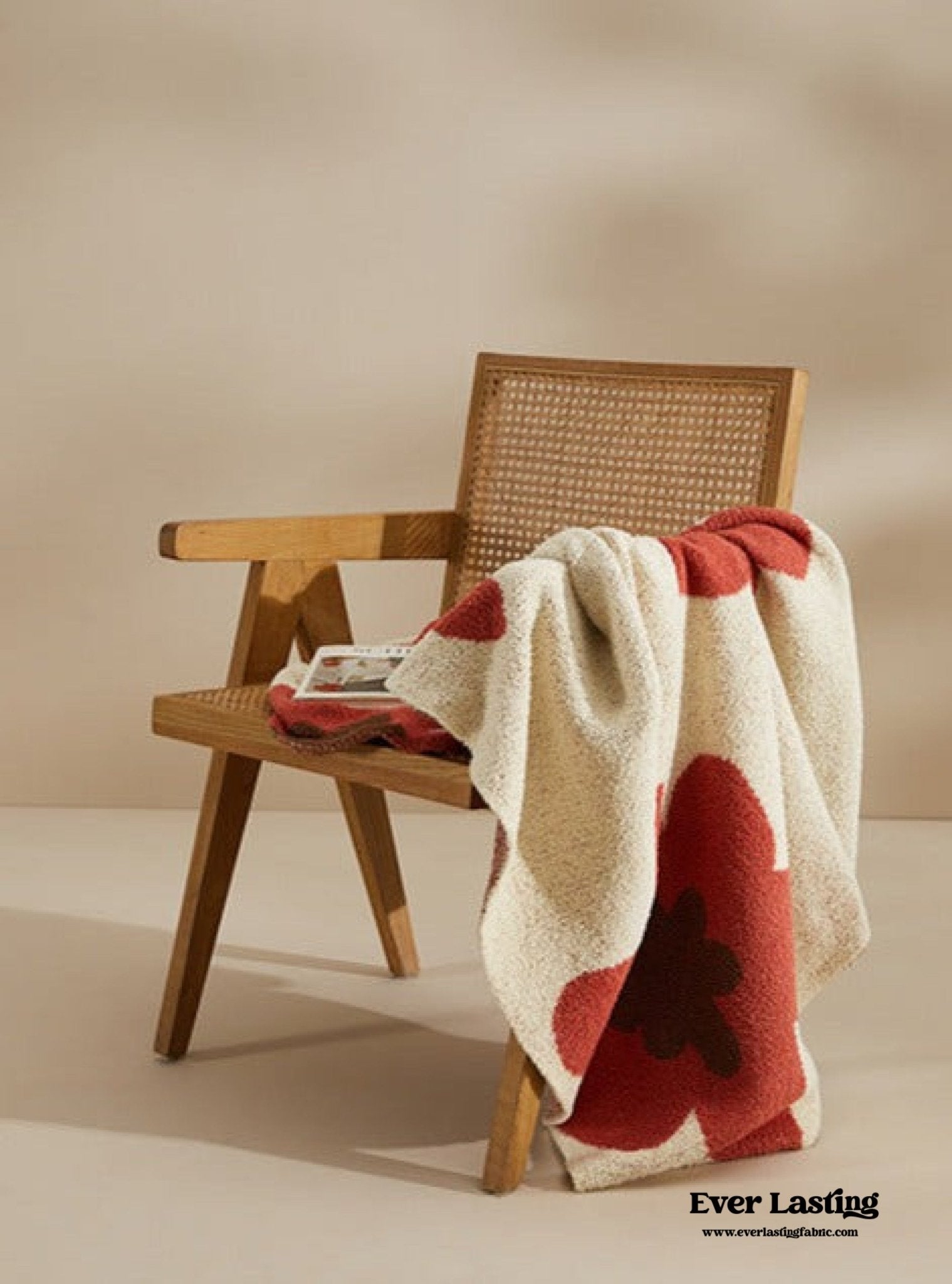 Cozy Earth Tone Floral Blanket / Gray + Beige - Ever Lasting
