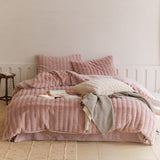 Cozy Earth Tone Milk Velvet Bedding Set / Beige Khaki Pink Medium Flat
