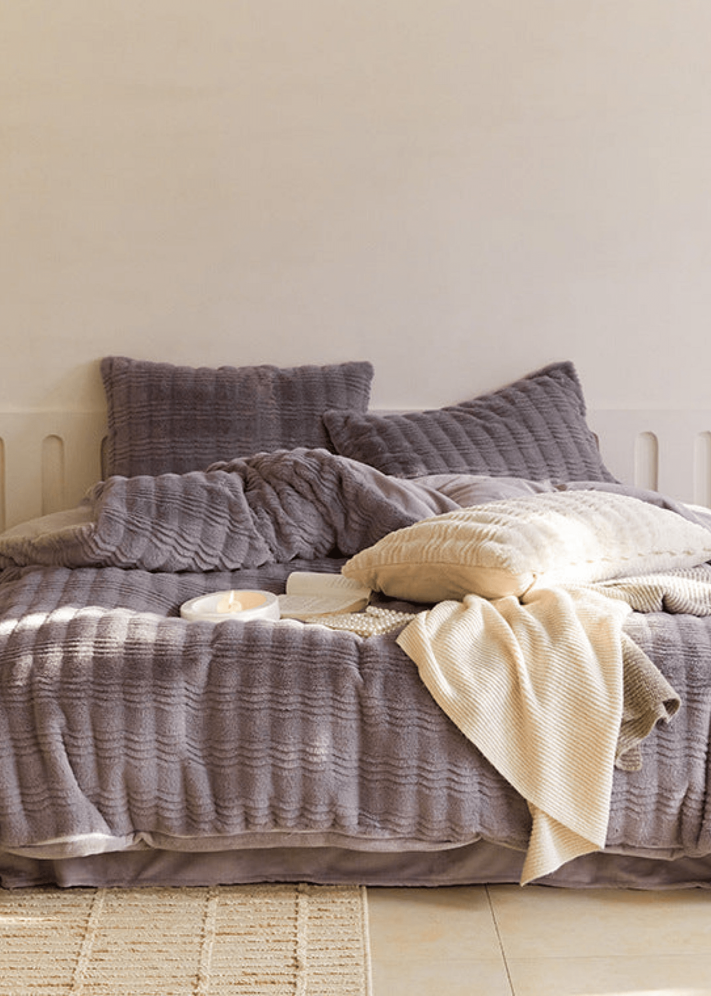  - Ever Lasting - Cozy Earth Tone Milk Velvet Bedding Set / Pink - Bedding Set - Ever Lasting