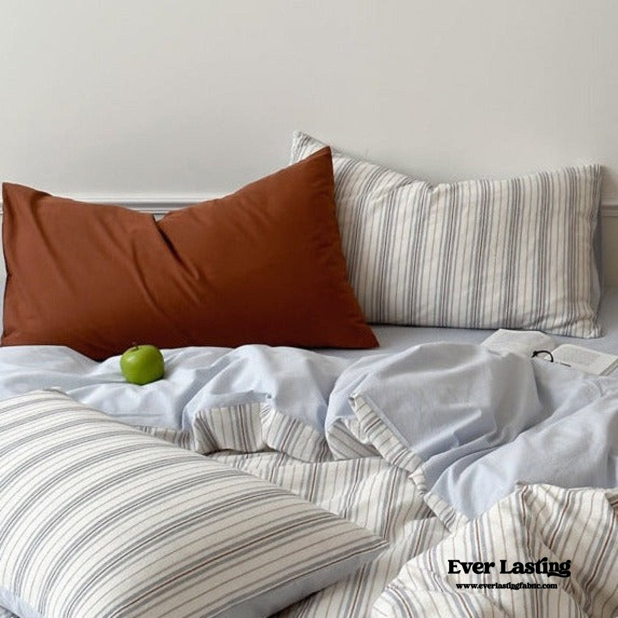 Cozy Pastel Striped Washed Cotton Bedding Set - Ever Lasting